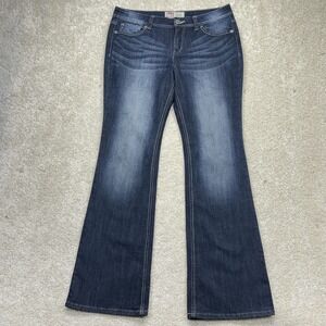 L.e.i. Sophia Flare Jeans Juniors 13 Long Blue Medium Low Rise Stretch Denim